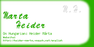 marta heider business card